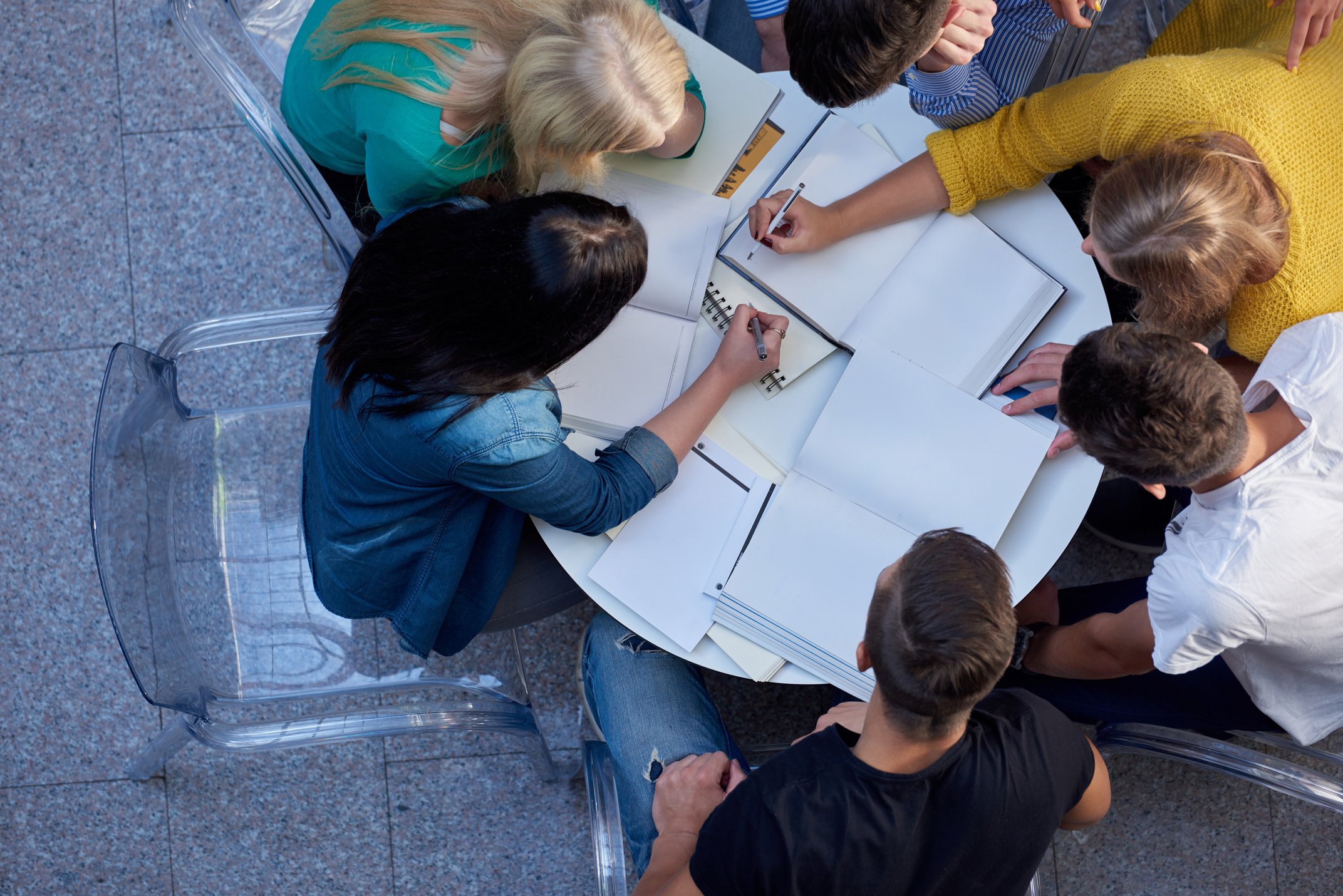 Group of Students  Top View